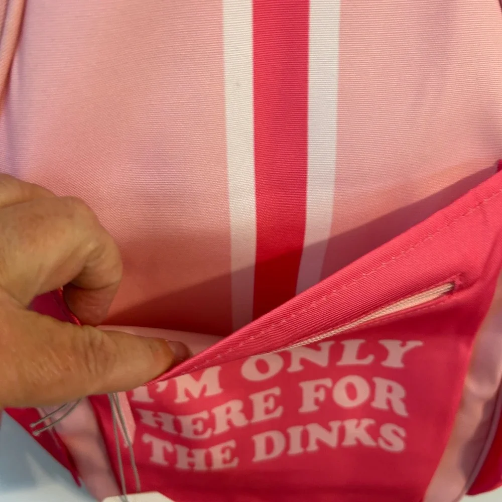 Steel Mill & Co Pink I\'m Only Here For The Dinks Pickleball Sling‎ Bag NWT